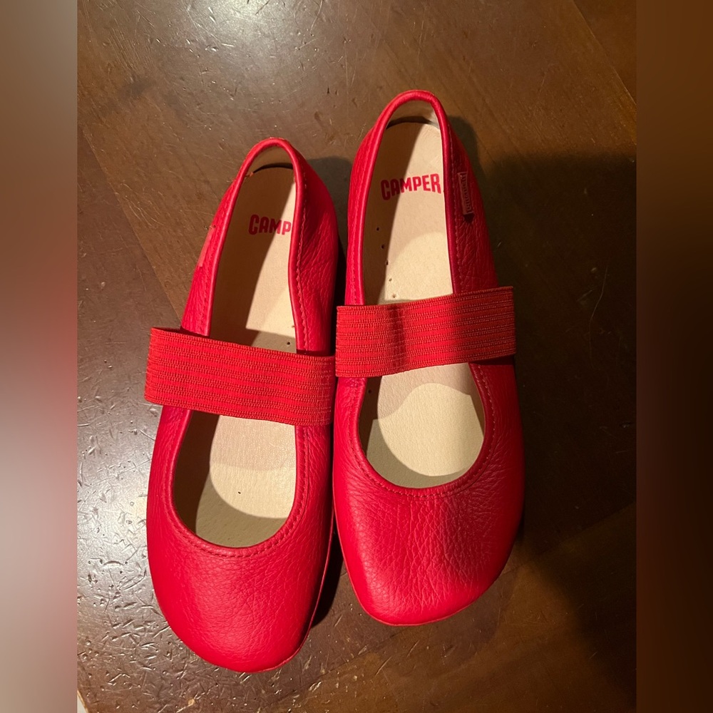 Size 33, kids, Camper ballet flats, red